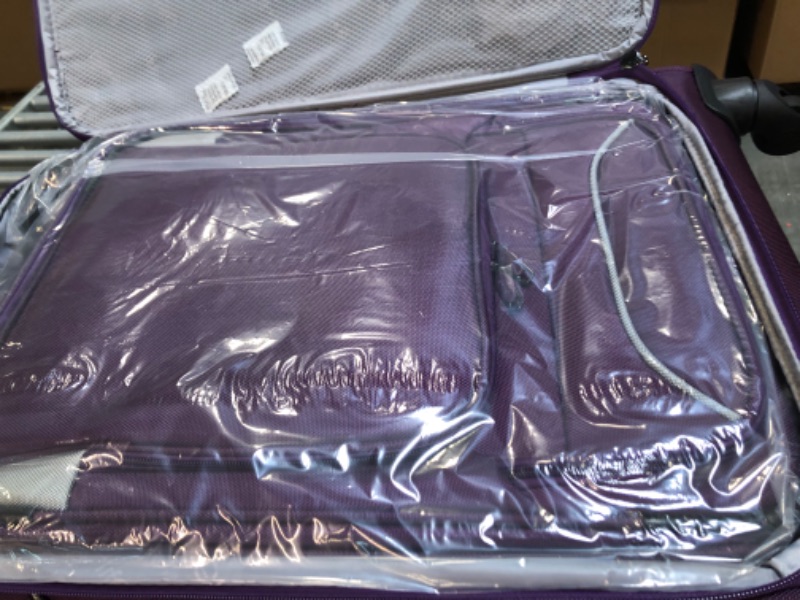 Photo 1 of Coolife Luggage 3 Piece Set Suitcase Spinner Softshell lightweight (purple+sliver)
