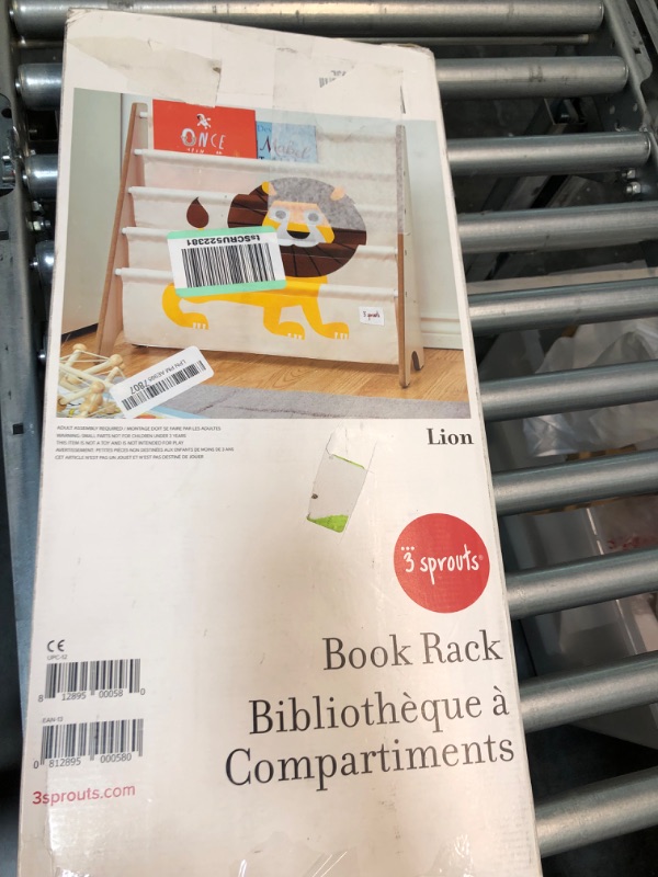 Photo 3 of 3 Sprouts Book Rack – Kids Storage Shelf Organizer Baby Room Bookcase Furniture, Lion