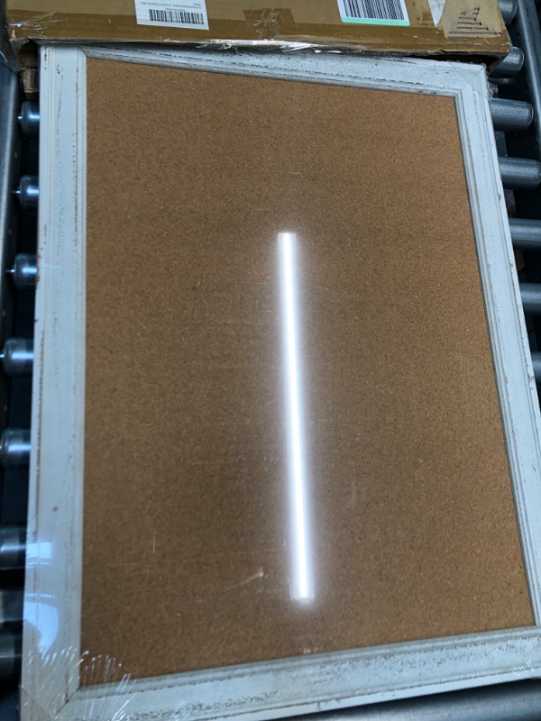 Photo 1 of Cork Board 18''X 24'' Bulletin Board for Wall tack Board Hanging pin tack Board Vintage White Wooden Frame Show Photo Decorative for Office bedrooms Frame 2 24''X 18‘’