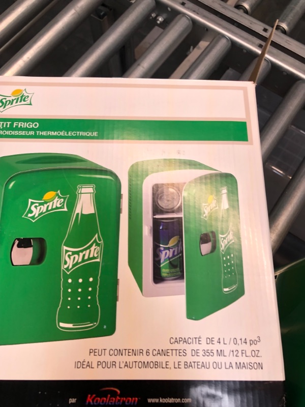 Photo 5 of Coca-Cola Sprite 4L Portable Cooler/Warmer, Compact Personal Travel Fridge for Snacks Lunch Drinks Cosmetics, Includes 12V and AC Cords, Cute Desk Accessory for Home Office Dorm Travel, Green