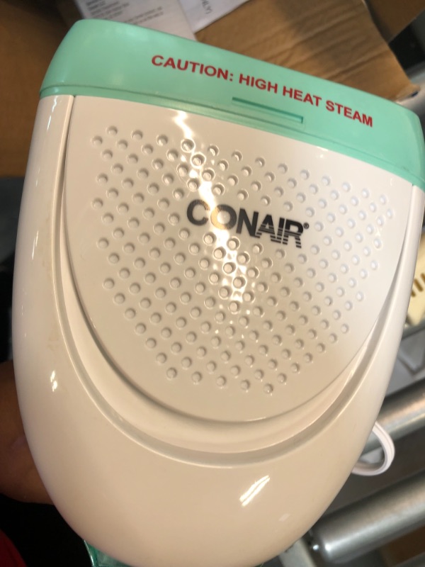 Photo 3 of Conair Handheld Garment Steamer for Clothes, ExtremeSteam 1100W, Portable Handheld Design White/Light Green