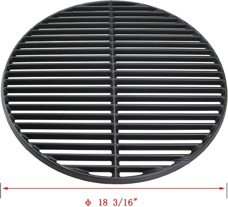 Photo 1 of (1-Pack) 18 3/16 inches Cast Iron Cooking Grid Grates Replacement for Big Green Egg Large Vision Grill VGKSS-CC2,B-11N1A1-Y2A

