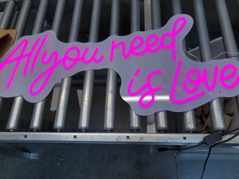 Photo 1 of all you need is love sign PINK LED SIGN