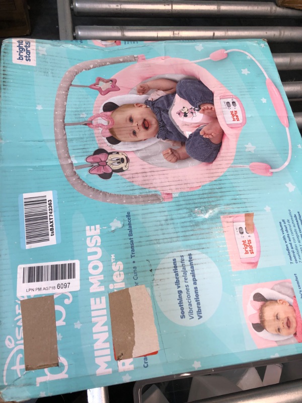 Photo 5 of Bright Starts Minnie Mouse Rosy Skies Cradling Baby Bouncer - Pink