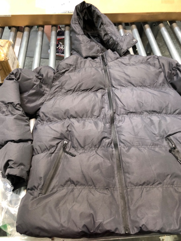 Photo 3 of  Women's Lightweight Long-Sleeve Full-Zip Water-Resistant Packable Hooded Puffer Jacket BLACK SIZE-XL