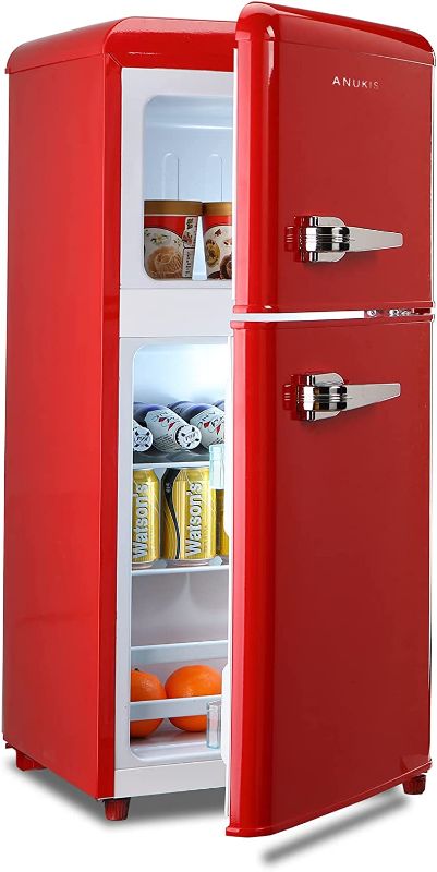 Photo 1 of Anukis Compact Refrigerator 3.5 Cu Ft 2 Door Mini Fridge For Apartment/Dorm/Office/Family/Basement/Garage Retro Red
