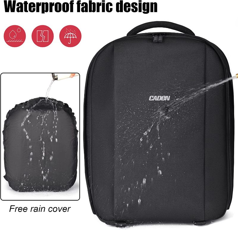 Photo 1 of CADeN Camera Backpack Professional DSLR Bag with USB Charging Port Rain Cover, Photography Laptop Backpack for Women Men Waterproof, Camera Case Compatible...
