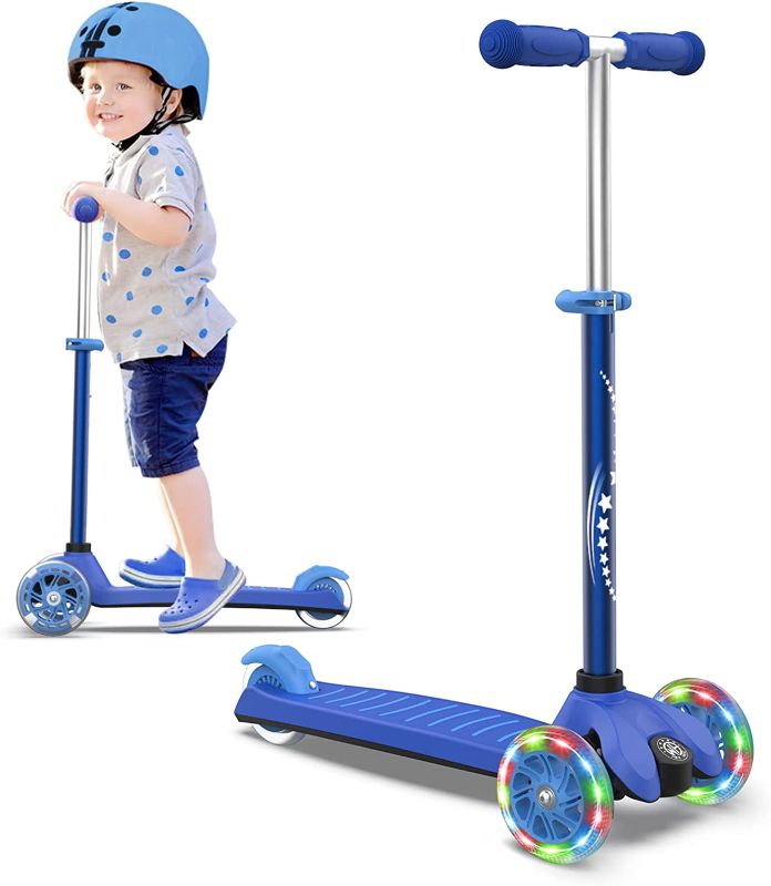 Photo 1 of Kick Scooters for Kids 3 Wheel Scooter, 4 Adjustable Heights and Strong Thick Deck for Boys and Girls Ages 3-12
