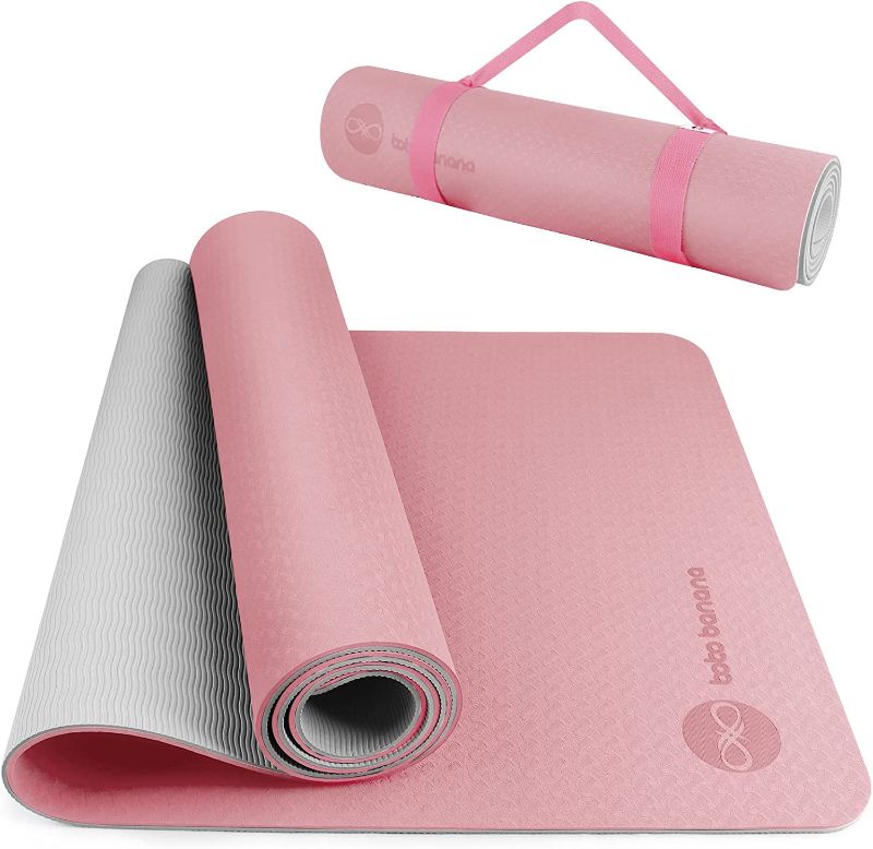Photo 1 of BOBO BANANA 1/4 Thick TPE Yoga Mat,72"x24" Eco-friendly Non-Slip Exercise & Fitness Mat for Men&Women with Carrying Strap, Workout Mat for Yoga,Pilates& Floor Exercise
