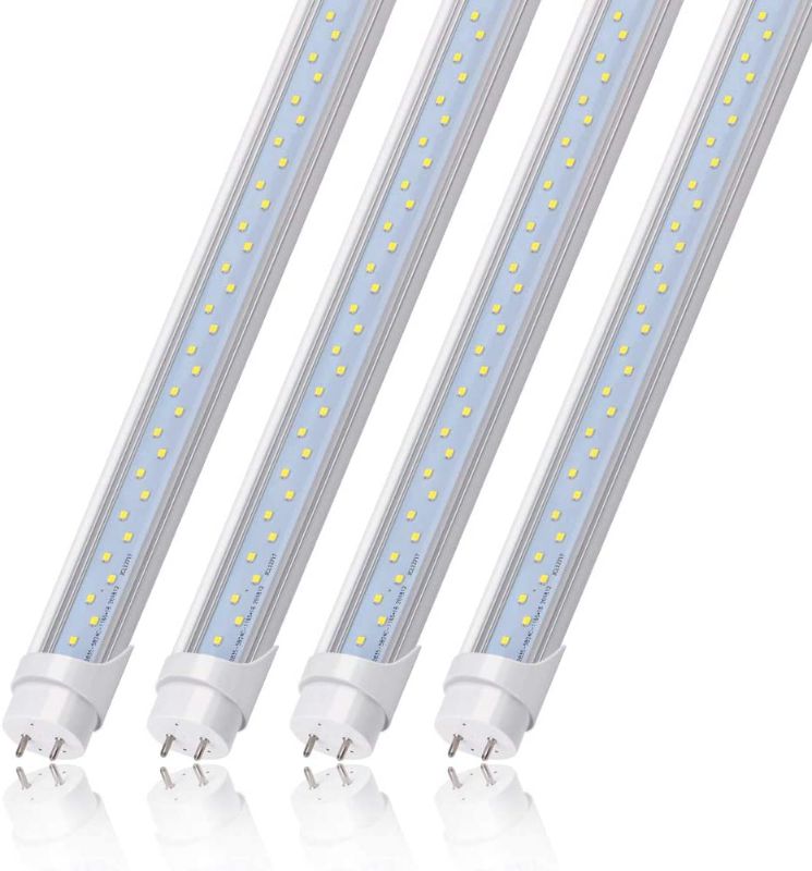 Photo 1 of  T8 Led Bulbs 4 Foot, 4 Packs, 24W, 3120LM 6000K, Daylight White Led Tube Lights 4ft, Ballast Bypass, Dual-end Powered, T8 T10 T12 Led 4ft Replacement Fluorescent Bulbs, Led T8
