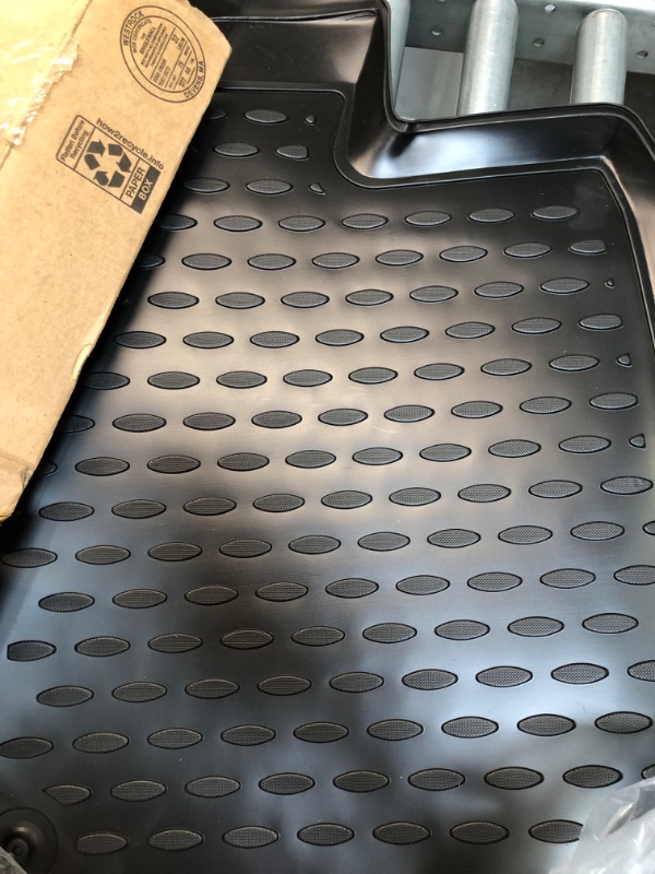 Photo 2 of Fits 2008-2020 Dodge Grand Caravan/ 2008-2016 Chrysler Town & Country (Stow'n Go Only) Floor Mats Custom Fit All-Weather Full Set Liners, Black Caravan 2008-20 Mats