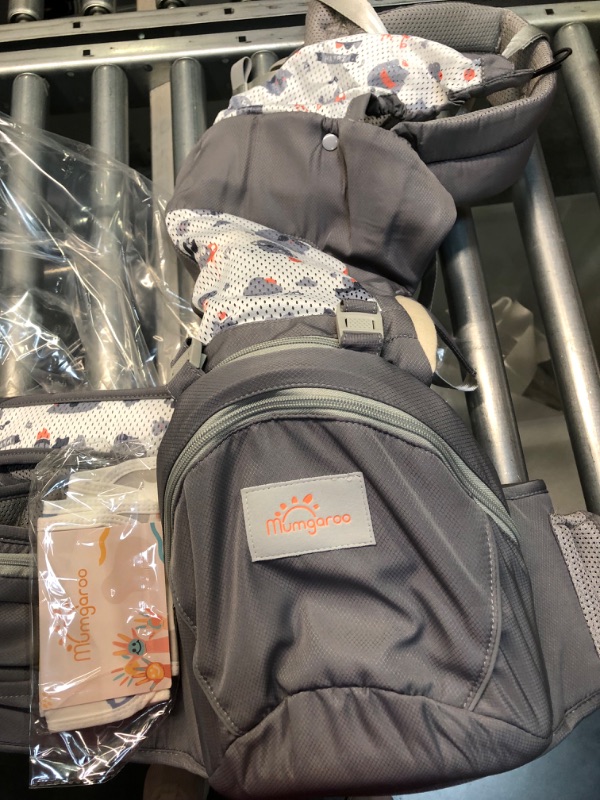 Photo 1 of Baby Carrier Newborn to Toddler, Mumgaroo Ergonomic 6-in-1 Baby Carrier with Hip Seat Complete All Seasons, Adjustable & Removable Baby Holder Backpack with Baby Hood 0-36 Months (Grey)