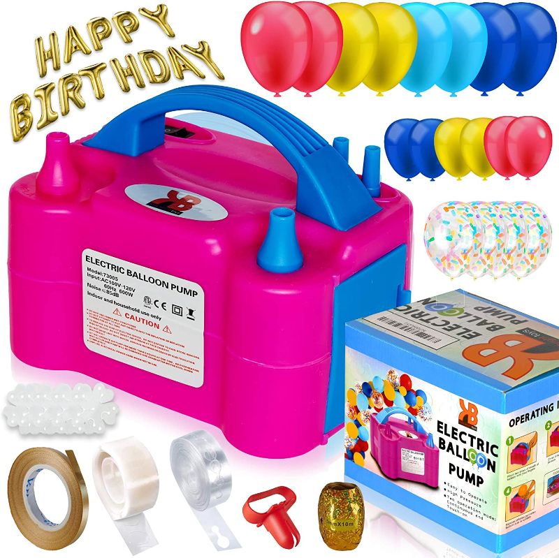 Photo 1 of Balloon Pump, Baloon Inflators Machine, Ballon Air Pumper, Electric Balloon Pump Kit, Electric Balloon Air Pump + 80 Party Colored Balloons, Birthday/Wedding Balloons & Supplies, Balloon Pump Electric