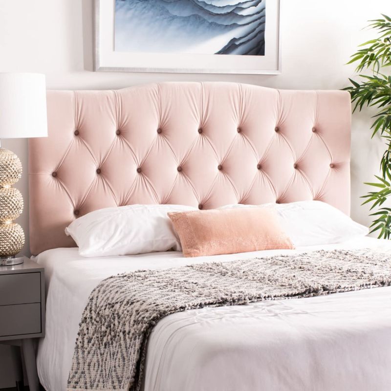 Photo 1 of  Pink Velvet Tufted Headboard, King