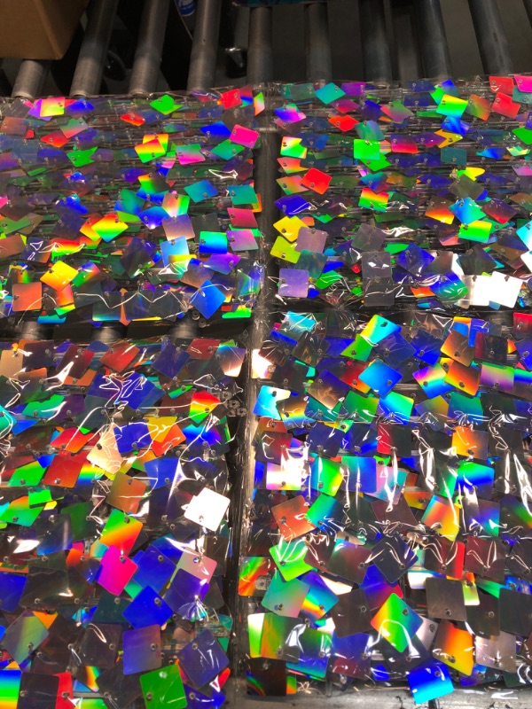 Photo 1 of Kate 24pcs/Set Assembled Colorful Silver Shiny Sequins Wall Backdrop Panels Shimmer Photography Props for Birthday Wedding Party Decoration 30x30cm 24 PCS Colorful Silver