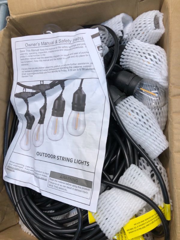 Photo 1 of Aialun 96FT LED Outdoor String Lights,Shatterproof Patio Backyard, Upgrade 2200K Warm Light Ambience,Commercial Grade Weatherproof Outdoor Lights,Heavy-Duty Decorative Café Porch,Bistro Garden,Trees 96FT?48FT*2? 2200k