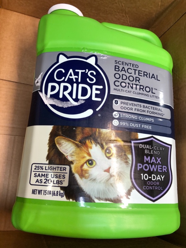 Photo 2 of Cat's Pride Max Power Litter and Jonny Cat 15 Count Liners Bundle: Bacterial Odor Control Clumping Multi-Cat 15 Pounds and Heavy Duty Jumbo Tear-Resistant Liners