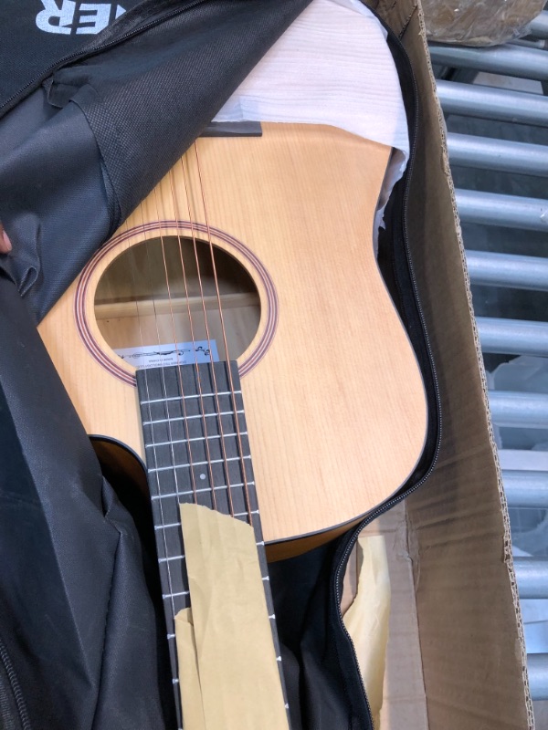 Photo 3 of Donner Acoustic Guitar Beginner Adult Full Size 41 Inch Dreadnought Cutaway Acustica Guitarra Bundle Kit with Free Online Lesson Bag Tuner Capo Pickguard String Strap, Right Hand, DAD-140C Cutaway Spruce