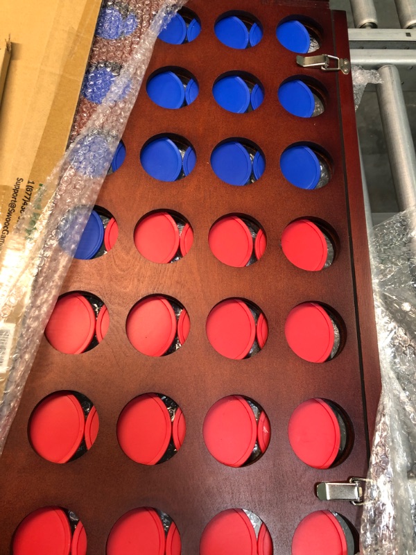 Photo 1 of SWOOC Games - Giant Four in a Row (All Weather) Outdoor Game with Carrying Case and Noise Reducing Design - 60% Quieter - Jumbo Connect 4 Discs to Win - Oversized Yard Game for Kids, Adults, & Family