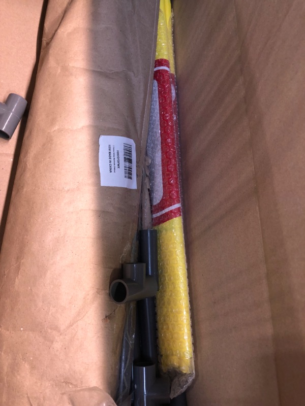 Photo 1 of 3 Panels Safety Barricade Heavy Duty PVC Frame 5.8FT Foldable Security Sign Barrier Gate High Visibility Caution Symbol Crowd Control Restricted Area Pedestrian Barricade DO NOT Enter( Yellow)