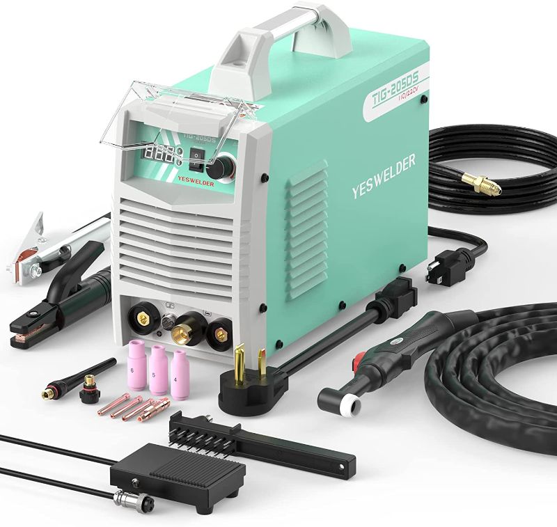 Photo 1 of YESWELDER TIG-205DS HF TIG/Stick/Arc TIG Welder,205 Amp 110 & 220V Dual Voltage TIG Welding Machine with Foot Pedal
