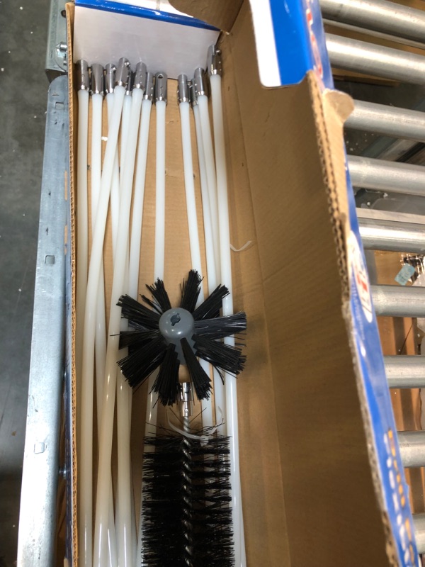 Photo 1 of Morinoli 24 Feet Dryer Vent Cleaning Kit, Chrome Button Locking System, Extends Up To 24 Feet, Lint Remove, Dryer Duct Cleaning Kit, Dryer Vent Cleaner Kit with Bonus Drill Attachment, Lint Trap Brush 24Feet(12*24in)