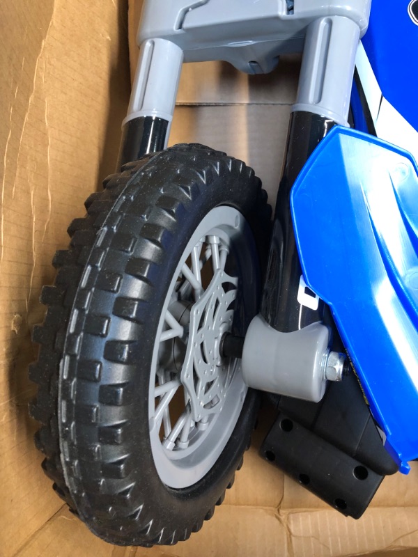 Photo 1 of PRIME CLUB 6V Ride on Electric Motorcycle Battery Powered 2 Wheels Bike with Training Wheels,LED Lights,Music,Forward and Backward Button,Pedal for Toddlers?Blue?