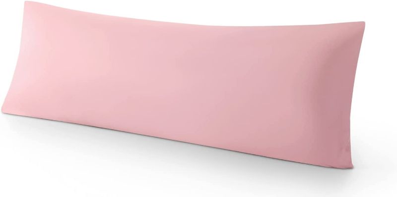 Photo 1 of Body Pillow with Cover - 20x54 Quilted Full Body Pillowcase for Side Sleeper - Long Fluffy Down Alternative Pillows, Suitable for Bedroom Sofa, Couch(Pink)