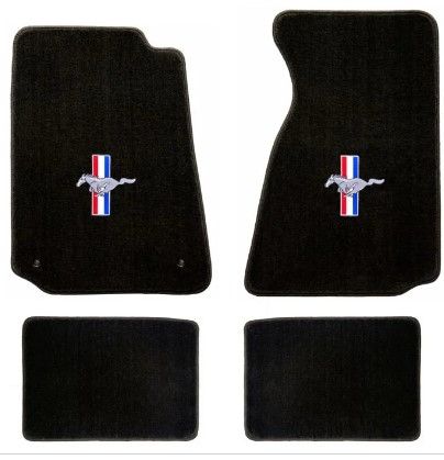 Photo 1 of Ford Mustang Floor Mat Carpeted With Tri-Bar Logo Black Set 1994-2004