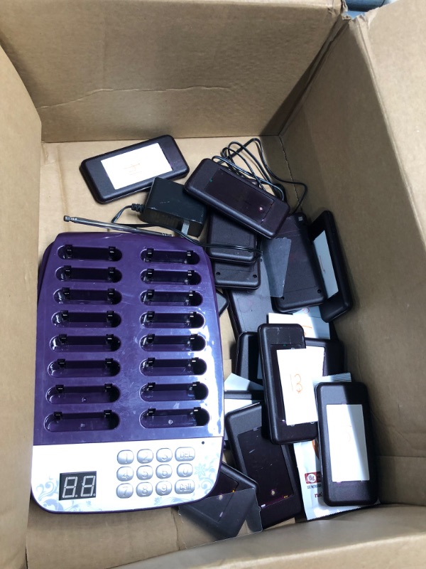 Photo 1 of Restaurant Pager System 20 Buzzers Social Distancing Buzzer Wireless Calling Guest Waitin with Vibration, Flashing and Buzzer for Restaurant Food Truck Hospital Clinic Church Cafe Shop Black-20 Pager