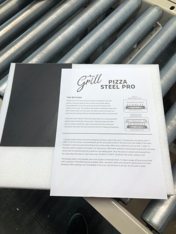 Photo 4 of Pizza Steel PRO by Hans Grill | XL (1/4" Thick) Square Conductive Metal Baking Sheet for Cooking Pizzas in Oven and BBQ | Bake and Grill Bread and Calzone