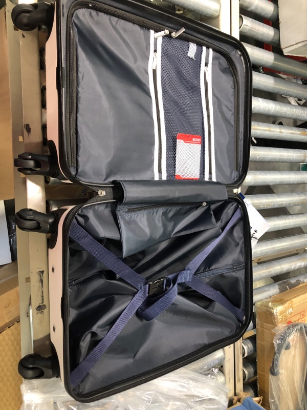 Photo 4 of Coolife Luggage Expandable(only 28") Suitcase PC+ABS Spinner Built-In TSA lock 20in 24in 28in Carry on white S(20in_carry on)