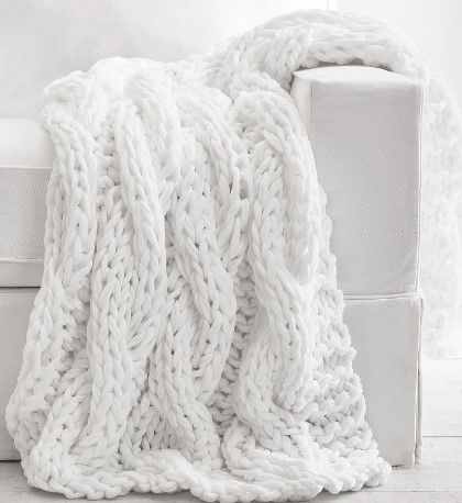 Photo 1 of White crochet throw 52" x 75"