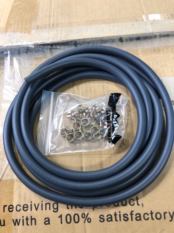 Photo 1 of YAMAKATO 10 Feet 1/4 Inch ID Fuel Line Hose for Kawasaki Kohler Briggs & Stratton Small Gas Diesel Powersports Engines and Generators w/ 20 Clamp Rubber Black