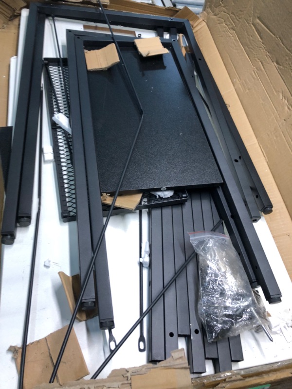 Photo 1 of Ecoprsio L-Shaped Desk Large L Shaped Gaming Desk with Storage Shelves White Corner Desk Writing Study Table for Home Office Gaming Workstation, White and Black L Desk White and Black