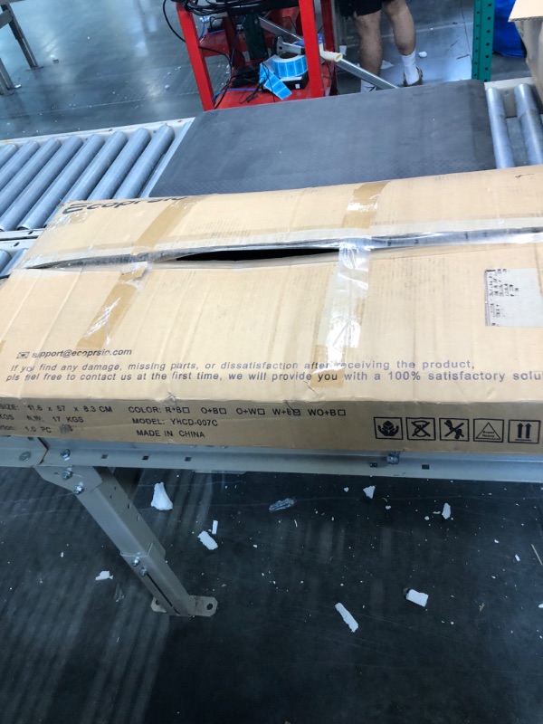 Photo 1 of Ecoprsio L-Shaped Desk Large L Shaped Gaming Desk with Storage Shelves White Corner Desk Writing Study Table for Home Office Gaming Workstation, White and Black L Desk White and Black