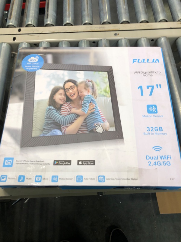 Photo 2 of 17-Inch Digital Picture Frame Dual-WiFi Digital Photo Frame - Fullja Large HD Electronic Photo Album, Auto-Rotate, Built in 32GB Memory, Wall Mountable, Instantly Share Photos/Videos via APP, Email