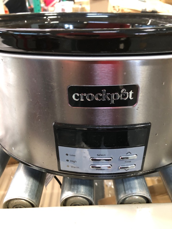 Photo 3 of Crockpot 8 Qt. Countdown Slow Cooker - Dark Stainless Steel