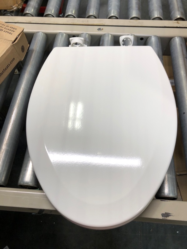 Photo 2 of Bemis 400TTA Wood Round Toilet Seat, White