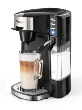 Photo 1 of 6-In-1 Coffee Machine Single Serve Coffee Tea Latte Cappuccino Maker with Dishwasher Milk Frother for K-Cup Pods Ground Coffee