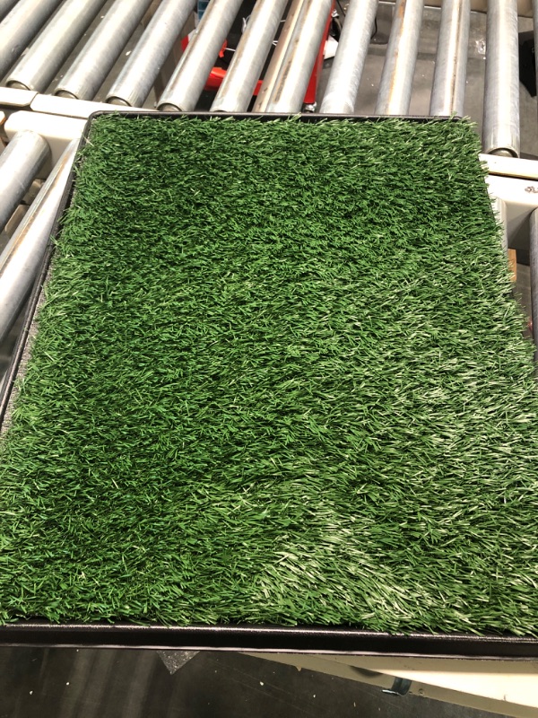 Photo 2 of Artificial Grass Puppy Pee Pad for Dogs and Small Pets - 20x25 Reusable 3-Layer Training Potty Pad with Tray - Dog Housebreaking Supplies by PETMAKER