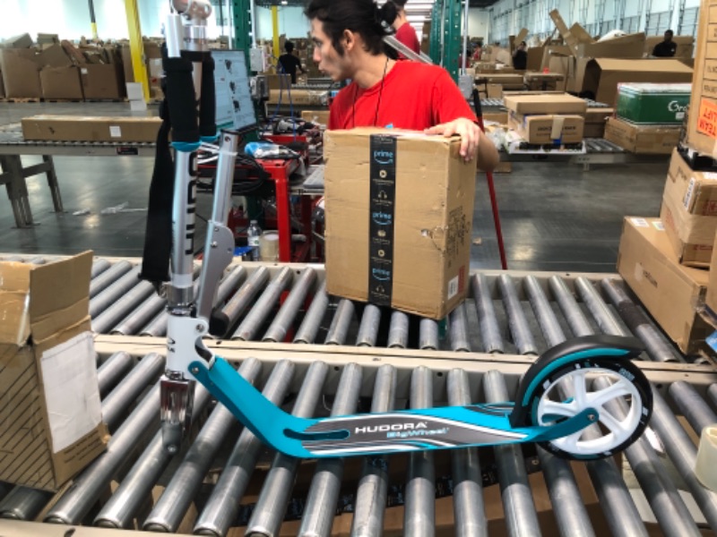 Photo 1 of HUDORA Scooter for Kids Ages 6-12 - Scooters for Teens 12 Years and Up, Adult Scooter with Big Wheels, Scooter for Kids 8 Years and Up, Lightweight Durable All-Aluminum Frame Scooter Turquoise