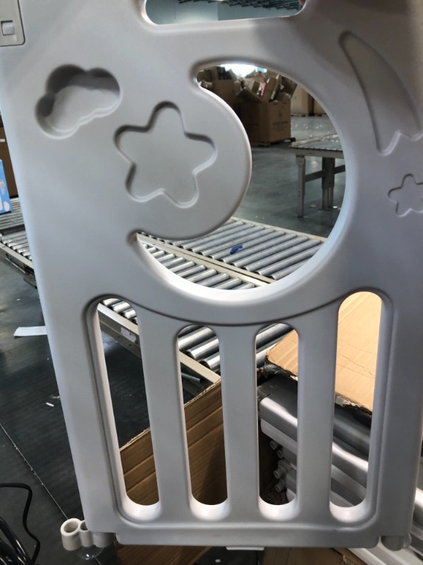 Photo 1 of Baby Playpen, Dripex Upgrade Foldable Kids Activity Centre Safety Play Yard Home Indoor Outdoor Baby Fence Play Pen NO Gaps with Gate for Baby Boys Girls Toddlers (14 Panel - Grey + White)
