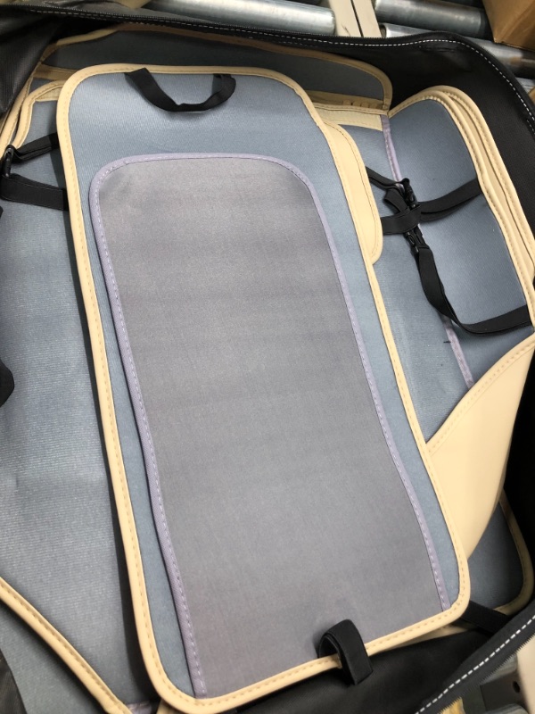 Photo 1 of Coverado Front and Rear Seat Covers 5 Pieces, Waterproof Nappa Leather Car Seat Protectors Full Set, Universal Auto Interior Fit for Most Sedans SUV Pick-up Truck, Beige Beige FullSet
