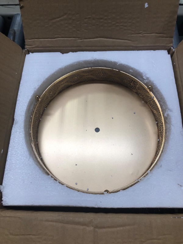 Photo 2 of 10" round mirror on 2" gold platform