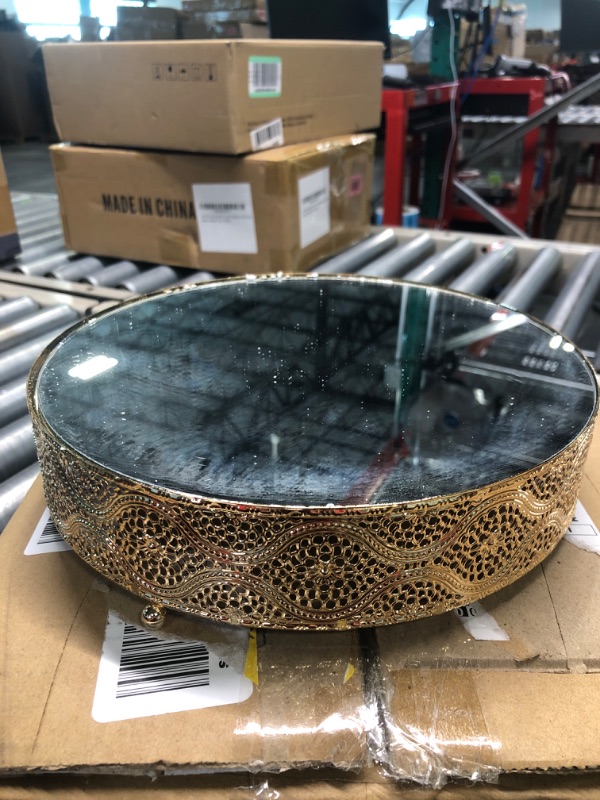 Photo 1 of 10" round mirror on 2" gold platform