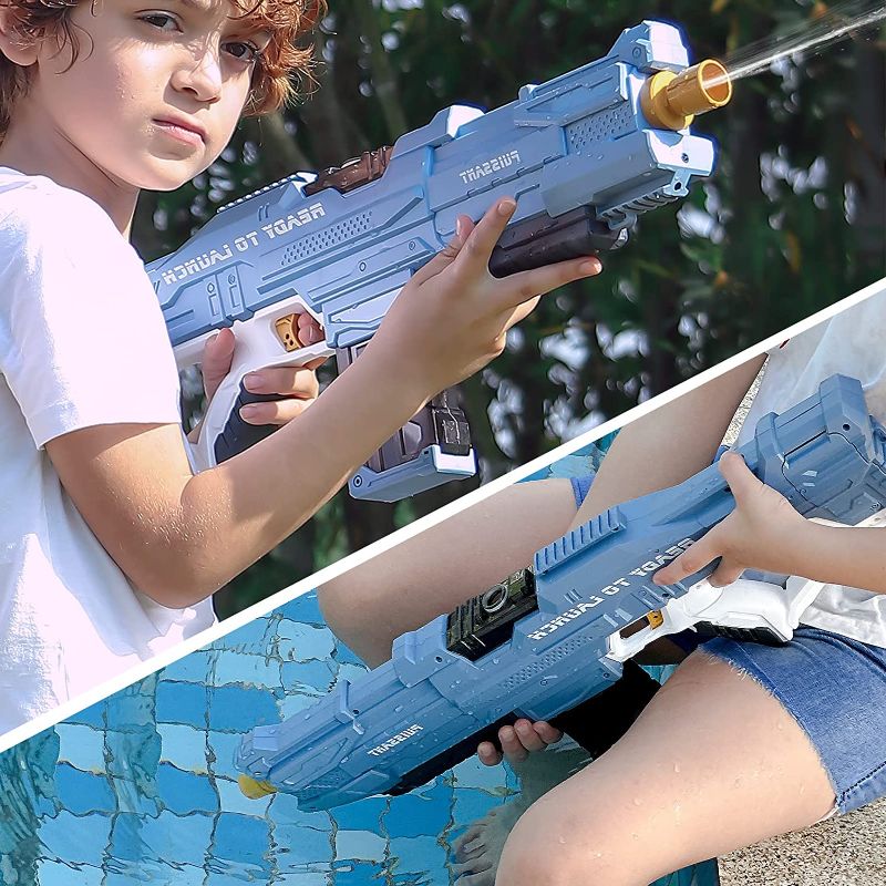 Photo 1 of Auto Loading Electric Water Gun for Kids 5-7 Water Squirt Guns Super Soaker Automatic Burst Blaster with Battery Powered Long Range Summer Outdoor Toys Gift