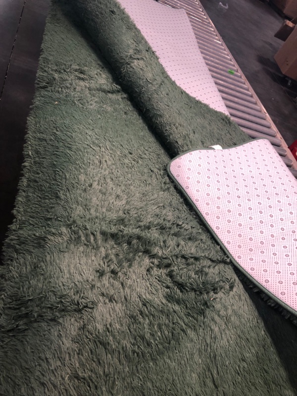 Photo 2 of 6X9 Green Area Rugs for Living Room Super Soft Floor Fluffy Carpet Natural Comfy Thick Fur Mat Princess Girls Room Rug Green 6X9 Feet