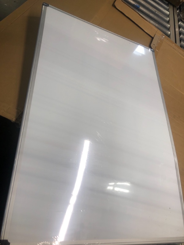 Photo 1 of Amazon Basics Magnetic Dry Erase White Board, 36 x 24-Inch Whiteboard - Silver Aluminum Frame 24" x 36" Magnetic, Aluminum Frame