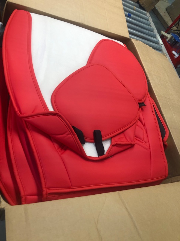 Photo 1 of YJZT01 Red Leather Car Seat Covers Comfortable Car seat Cover Full Covered, 5-Seater Full Set Universal Type Suitable for Most Car SUV (Red)